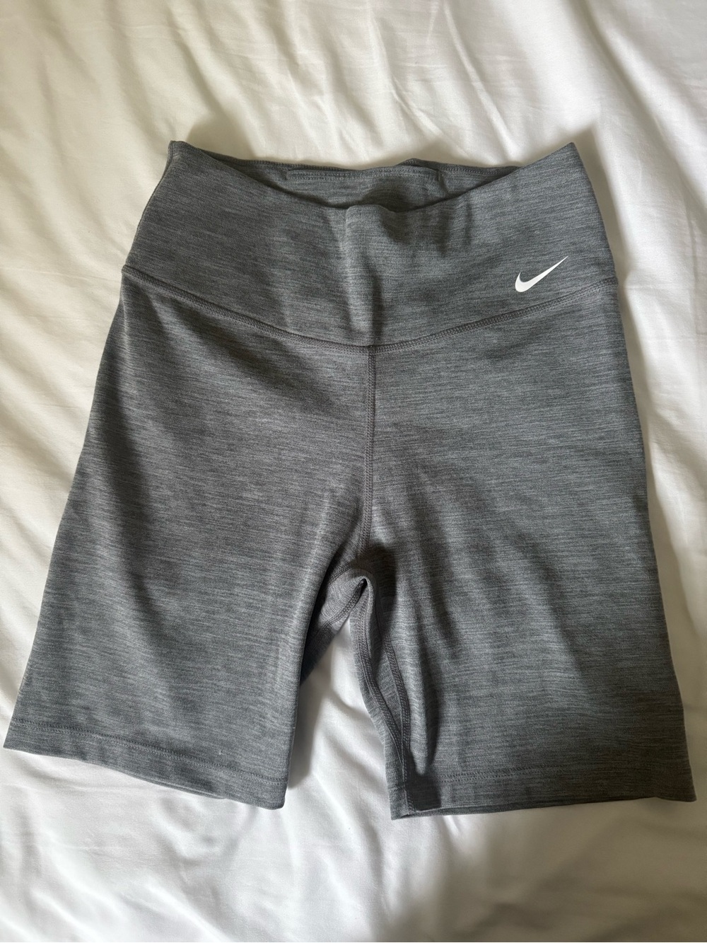 Nike Women's Charcoal High-Waist Bike Shorts with Swoosh